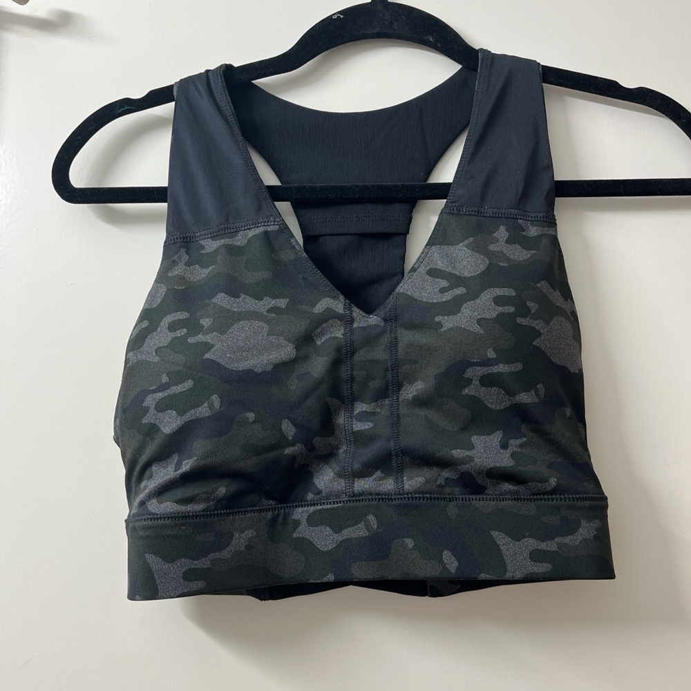 Fabletics Black Camo Sports Bra